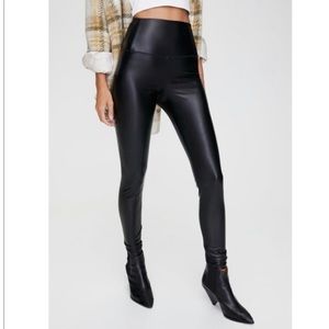 7 for all mankind faux leather leggings size xs